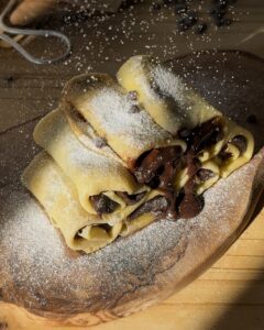 Chocolate crepe rolls