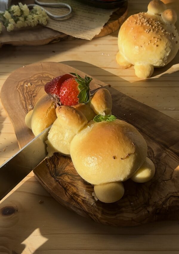 bunny bread with chocolate