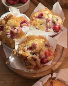 white chocolate cranberry muffins: an easy winter treat