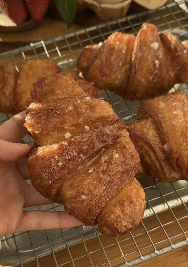 We made the viral Fried and glazed croissants